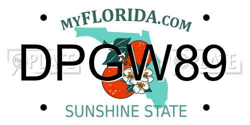 DPGW89 Florida License Plate