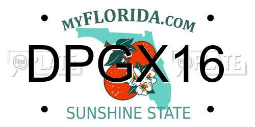 DPGX16 Florida License Plate