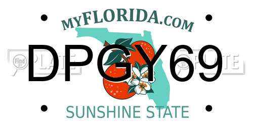 DPGY69 Florida License Plate
