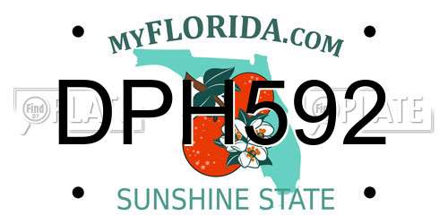 DPH592 Florida License Plate