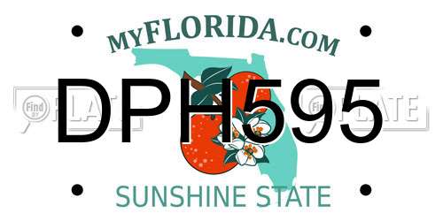 DPH595 Florida License Plate