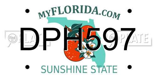 DPH597 Florida License Plate