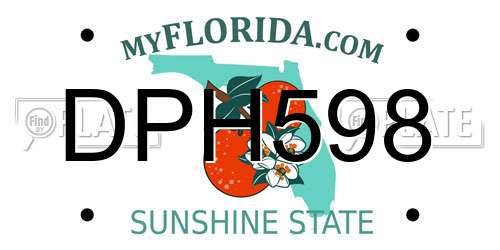 DPH598 Florida License Plate