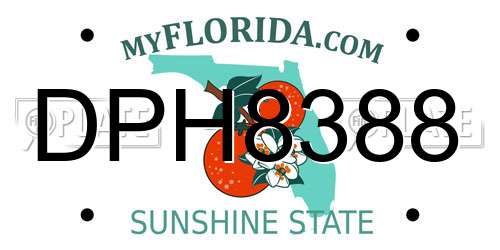 DPH8388 Florida License Plate
