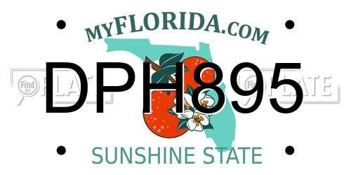 DPH895 Florida License Plate