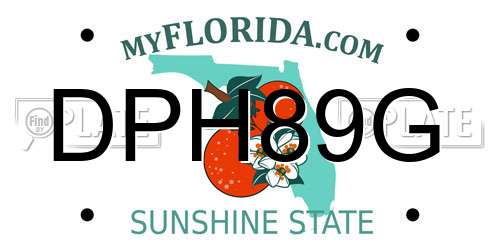 DPH89G Florida License Plate