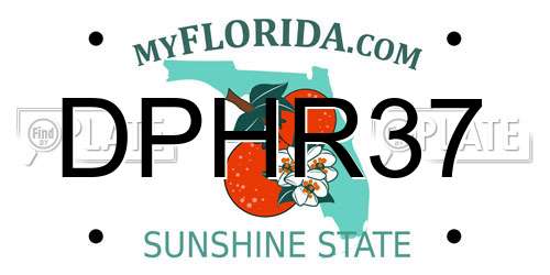 DPHR37 Florida License Plate
