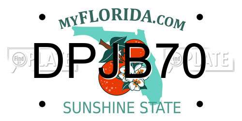DPJB70 Florida License Plate