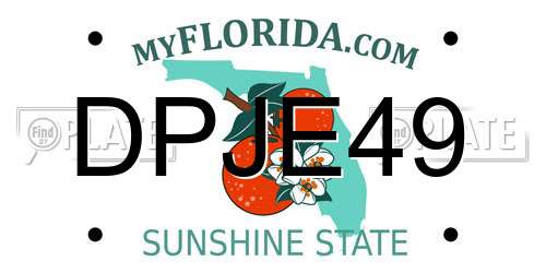 DPJE49 Florida License Plate