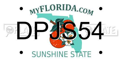 DPJS54 Florida License Plate