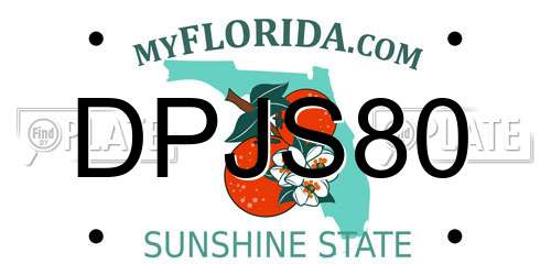 DPJS80 Florida License Plate