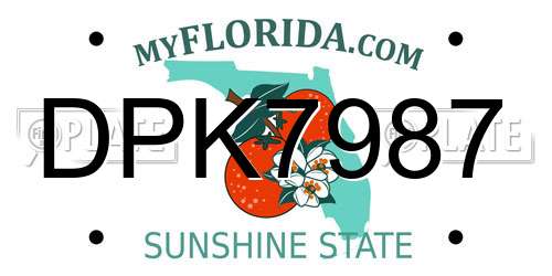 DPK7987 Florida License Plate