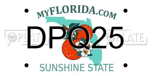 DPQ25 Florida License Plate
