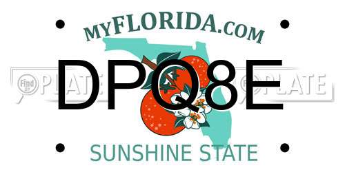 DPQ8E Florida License Plate