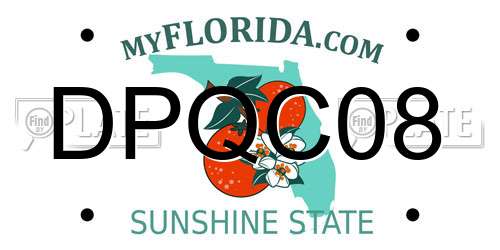 DPQC08 Florida License Plate