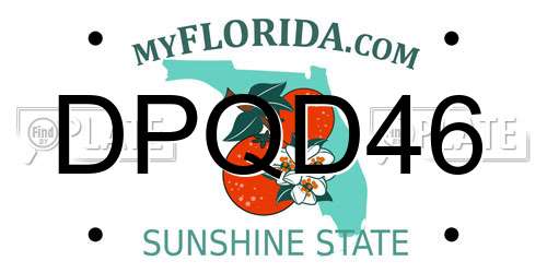 DPQD46 Florida License Plate