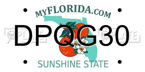 DPQG30 Florida License Plate