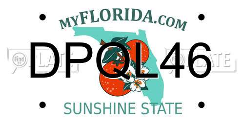 DPQL46 Florida License Plate