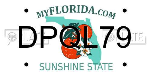 DPQL79 Florida License Plate