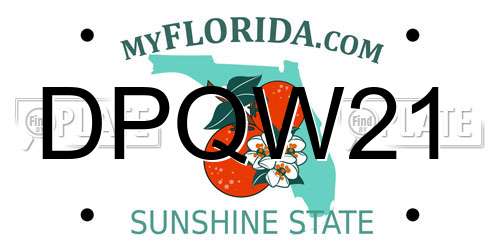 DPQW21 Florida License Plate