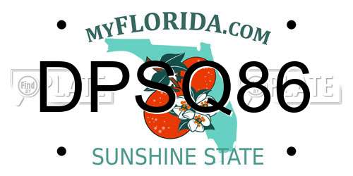 DPSQ86 Florida License Plate