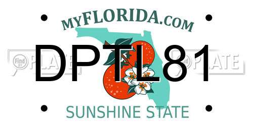 DPTL81 Florida License Plate