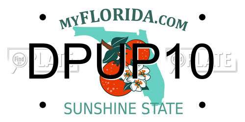 DPUP10 Florida License Plate