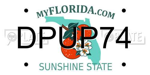 DPUP74 Florida License Plate