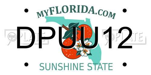 DPUU12 Florida License Plate