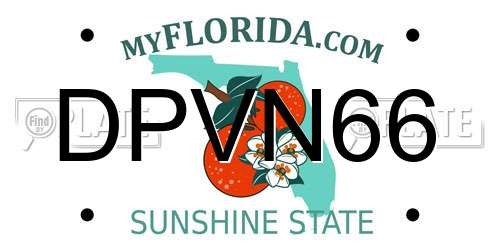 DPVN66 Florida License Plate