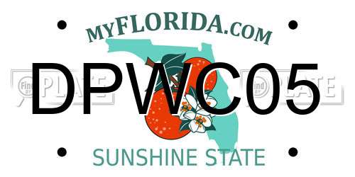 DPWC05 Florida License Plate