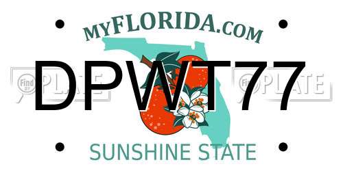 DPWT77 Florida License Plate