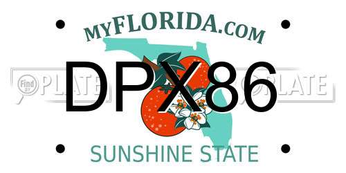 DPX86 Florida License Plate