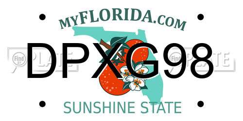 DPXG98 Florida License Plate