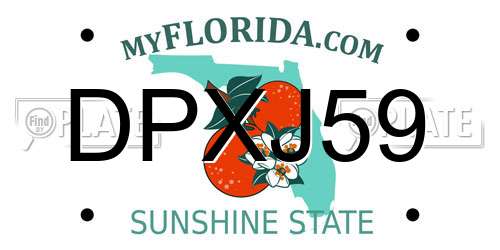 DPXJ59 Florida License Plate