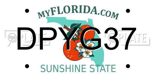 DPYG37 Florida License Plate