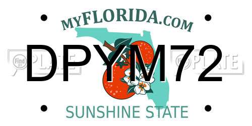DPYM72 Florida License Plate