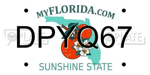 DPYQ67 Florida License Plate