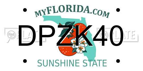 DPZK40 Florida License Plate