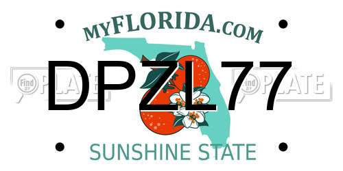 DPZL77 Florida License Plate