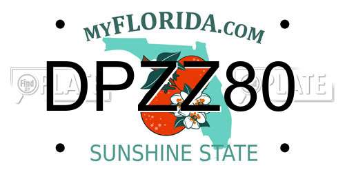 DPZZ80 Florida License Plate