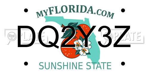 DQ2Y3Z Florida License Plate