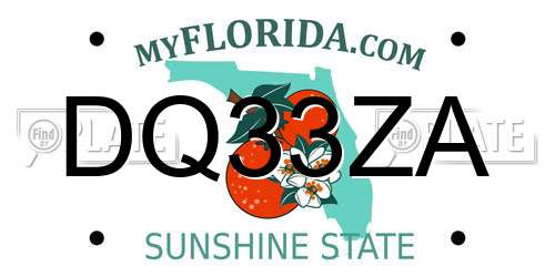 DQ33ZA Florida License Plate