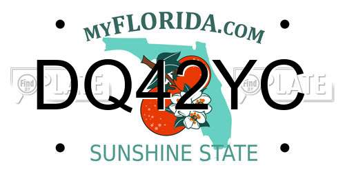 DQ42YC Florida License Plate