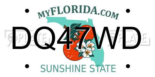 DQ47WD Florida License Plate