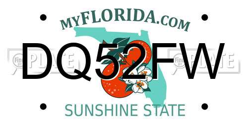 DQ52FW Florida License Plate