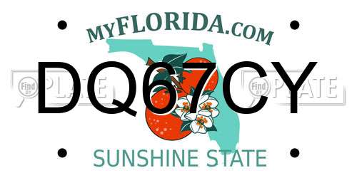 DQ67CY Florida License Plate