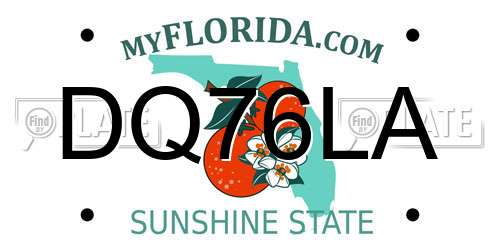 DQ76LA Florida License Plate