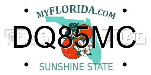 DQ85MC Florida License Plate