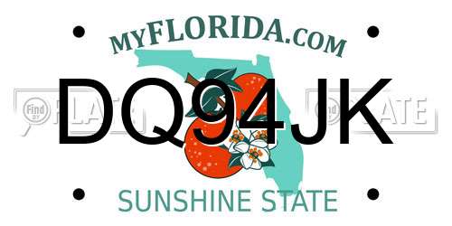 DQ94JK Florida License Plate